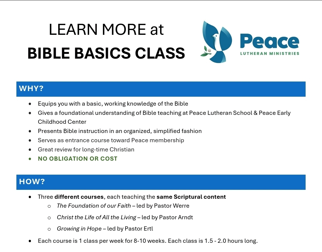 Bible Basics Classes