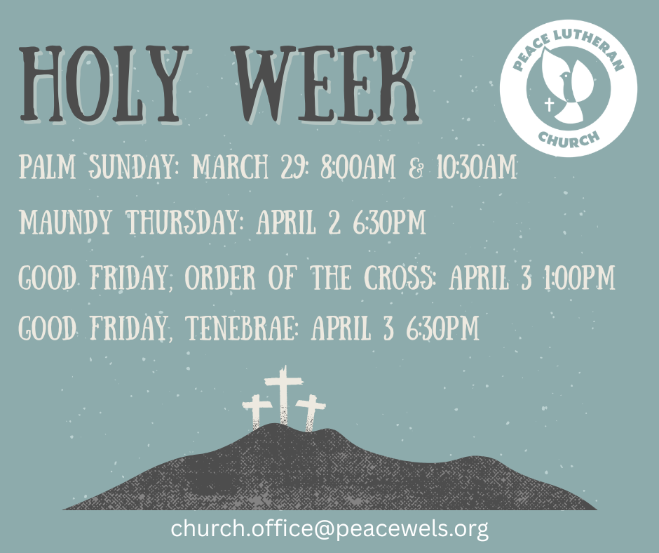 Holy Week Schedule