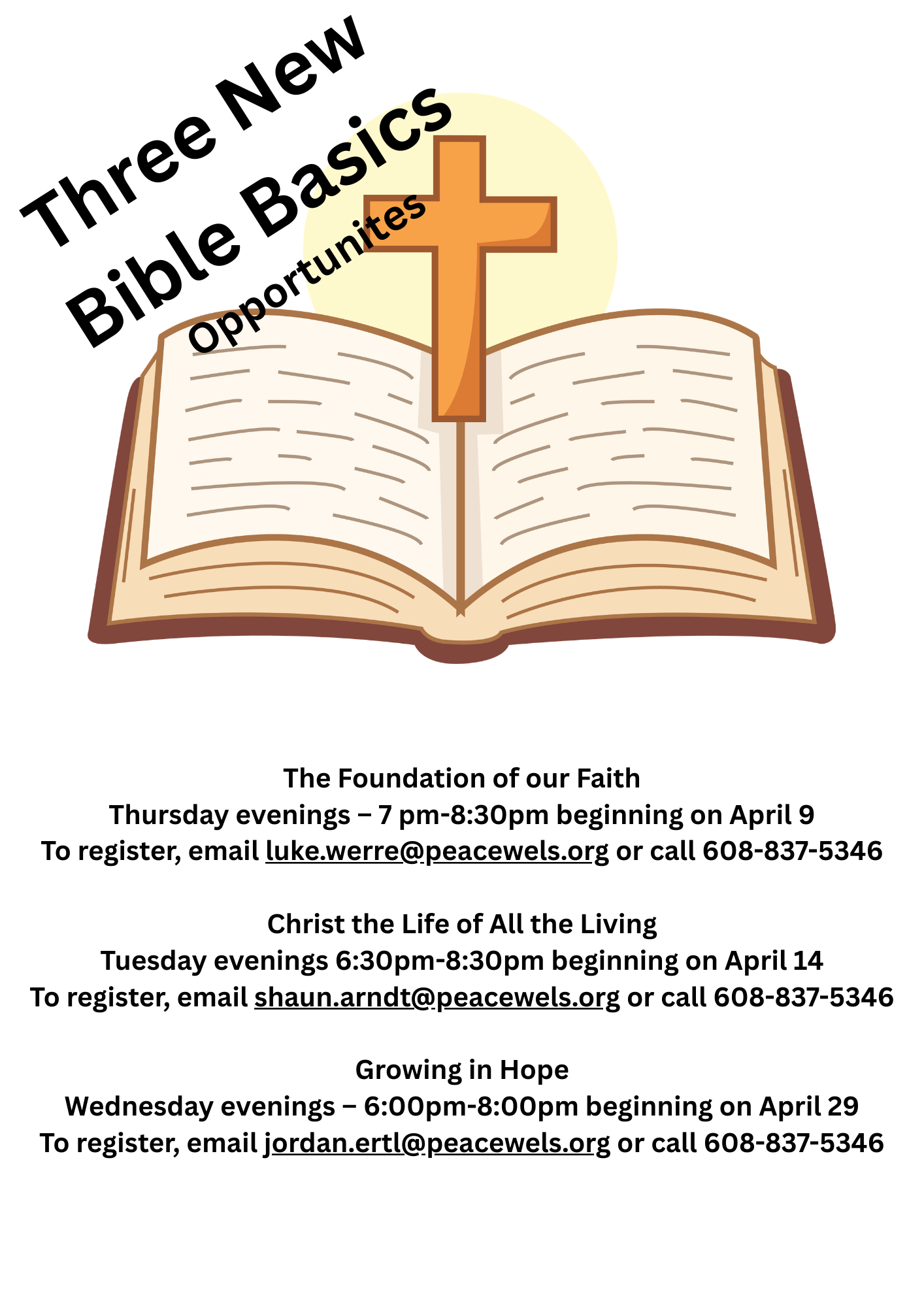New opportunities to attend a Bible Basics Class